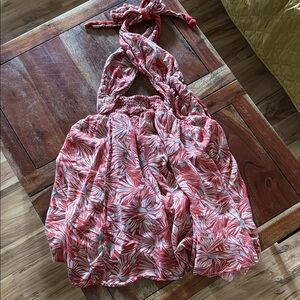 Free People Tropical Print Halter Mini Dress